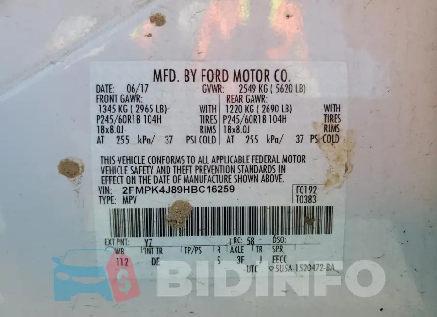 2FMPK4J89HBC16259 Photo# 14