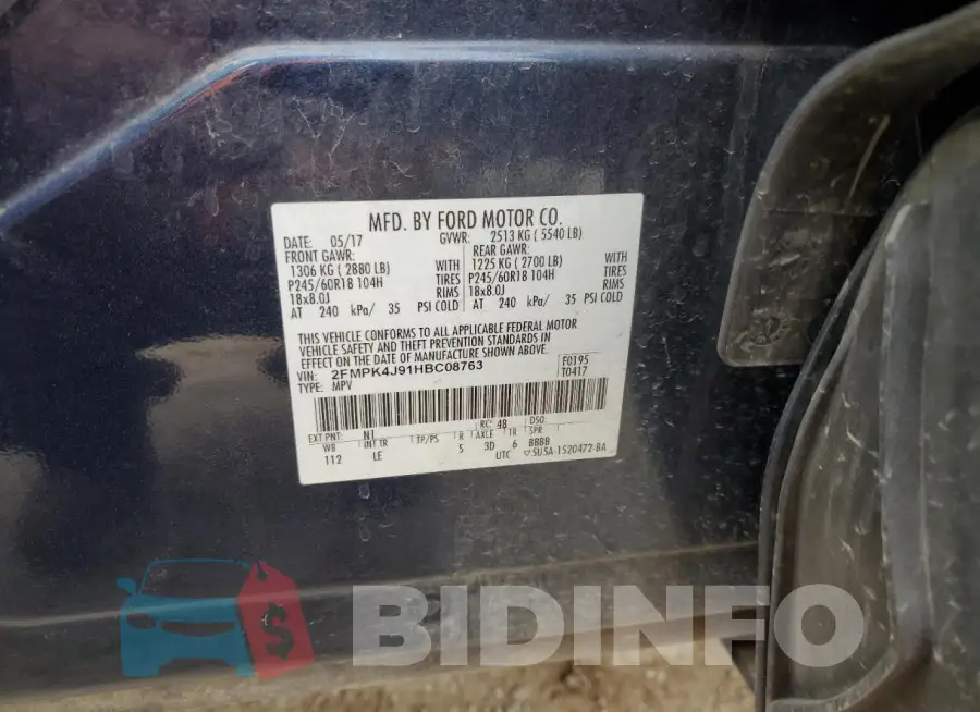 2FMPK4J91HBC08763 Photo# 12
