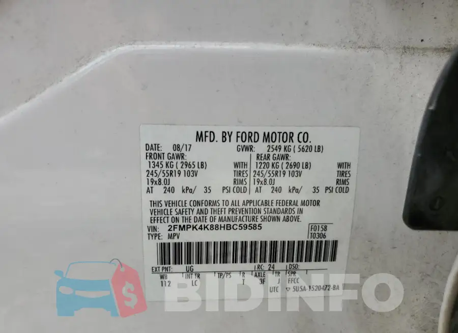 2FMPK4K88HBC59585 Photo# 13