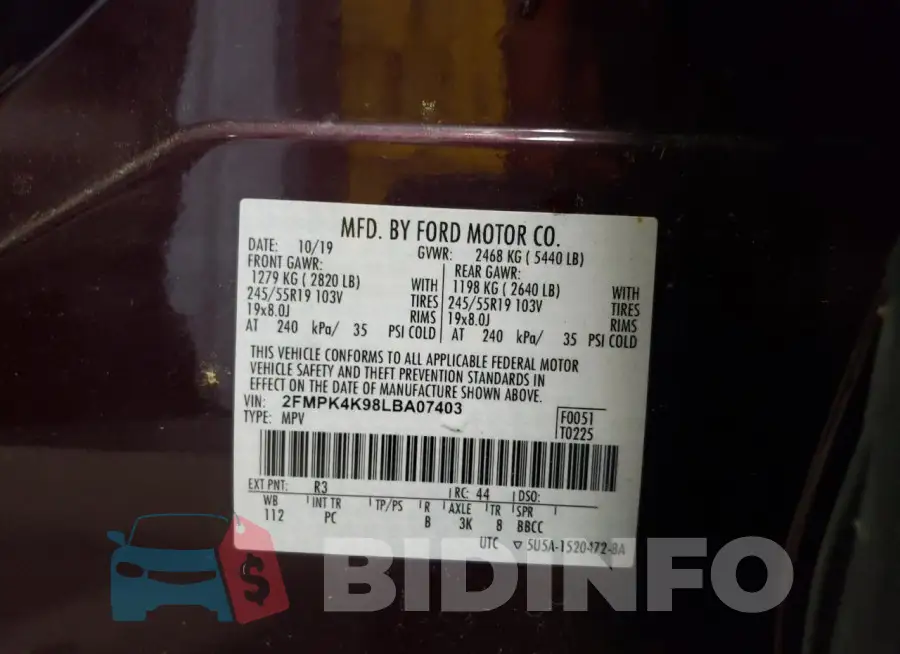 2FMPK4K98LBA07403 Photo# 14