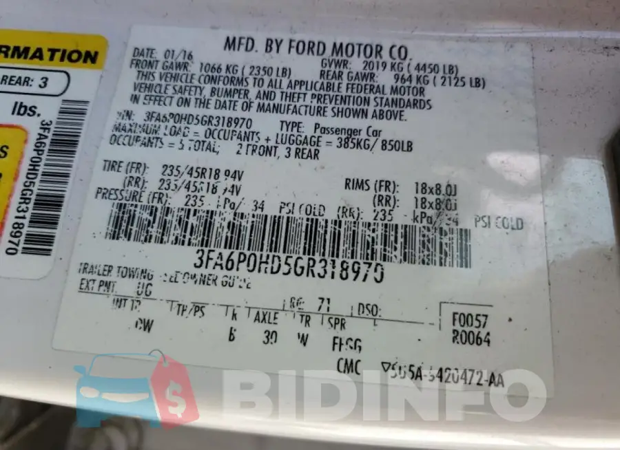 3FA6P0HD5GR318970 Photo# 12