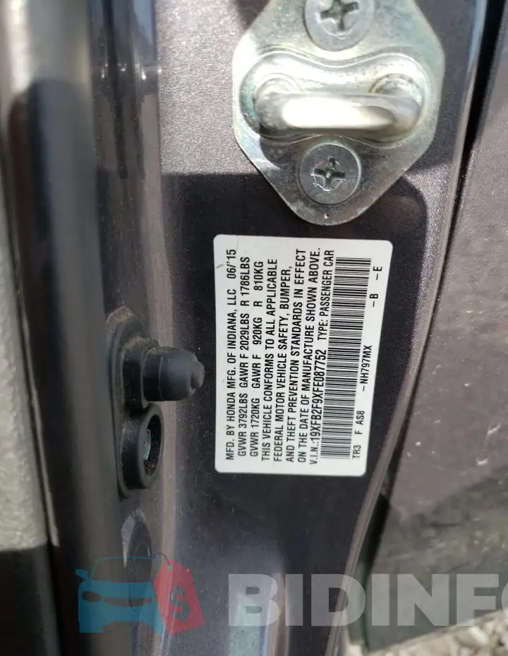 19XFB2F9XFE087752 Photo# 12