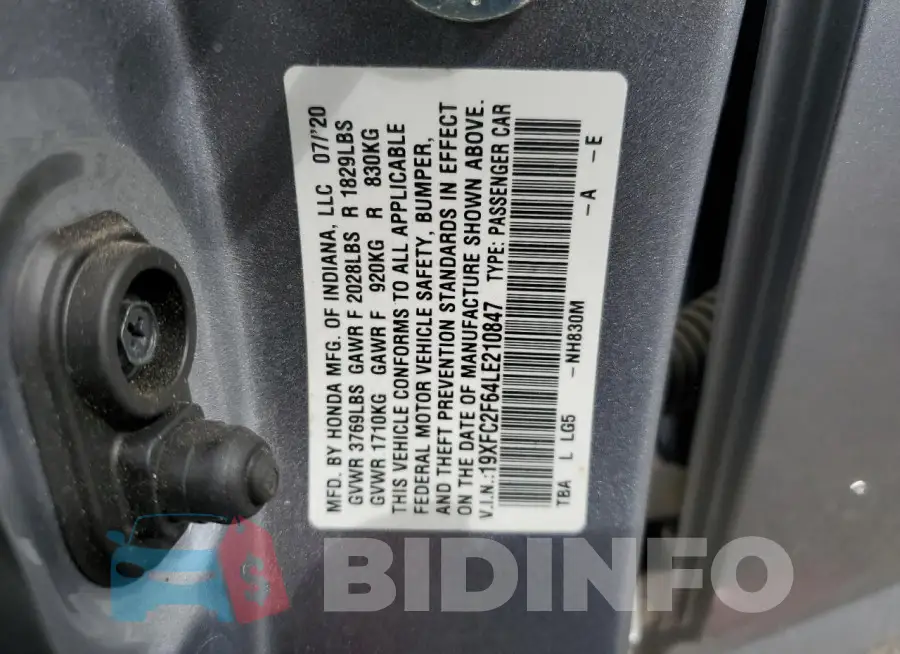 19XFC2F64LE210847 Photo# 13