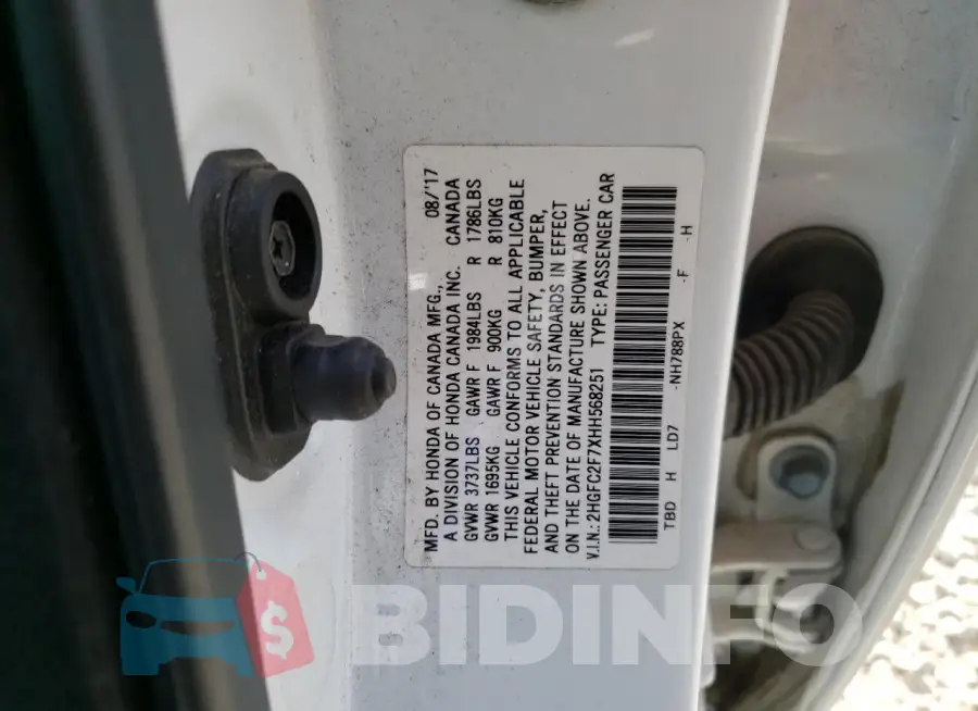 2HGFC2F7XHH568251 Photo# 12