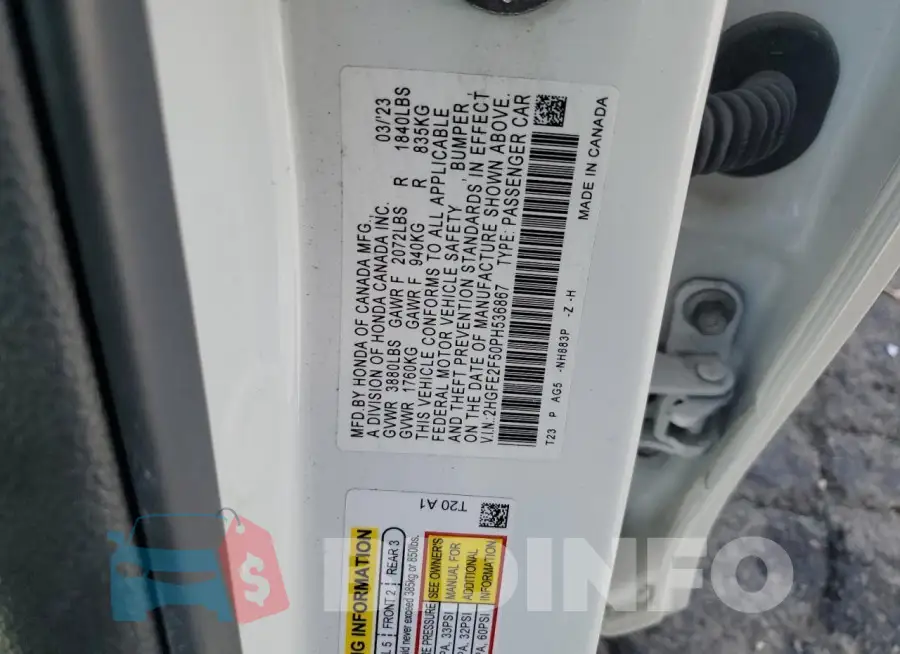 2HGFE2F50PH536867 Photo# 12
