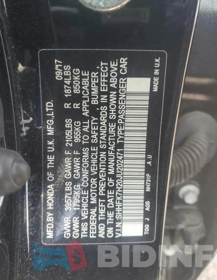 SHHFK7H20JU202471 Photo# 12