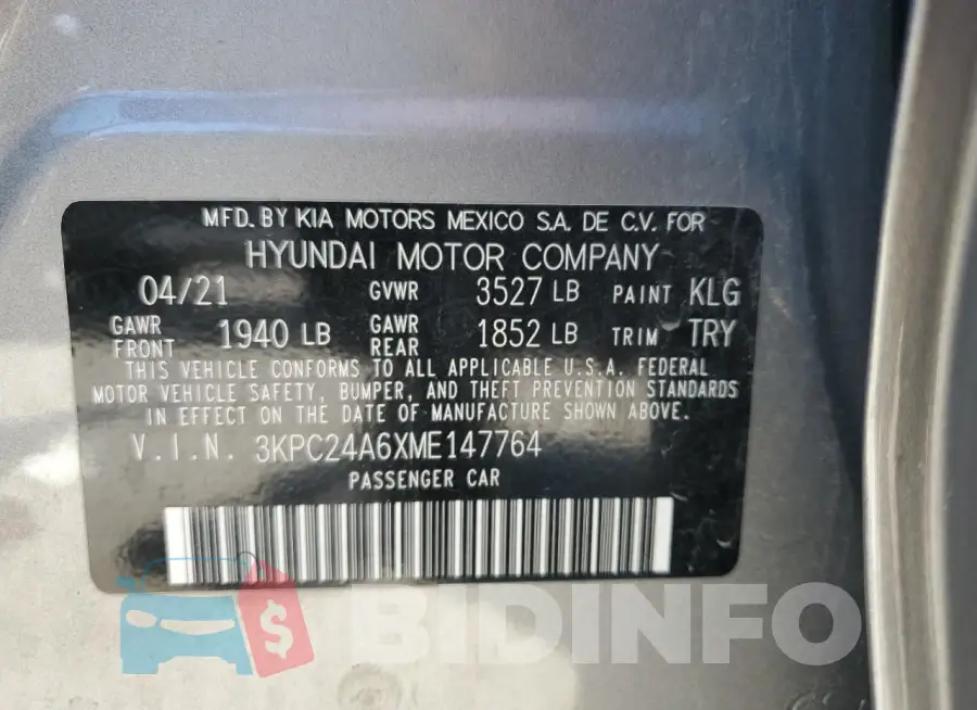 3KPC24A6XME147764 Photo# 12
