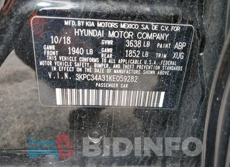 3KPC34A31KE059282 Photo# 12
