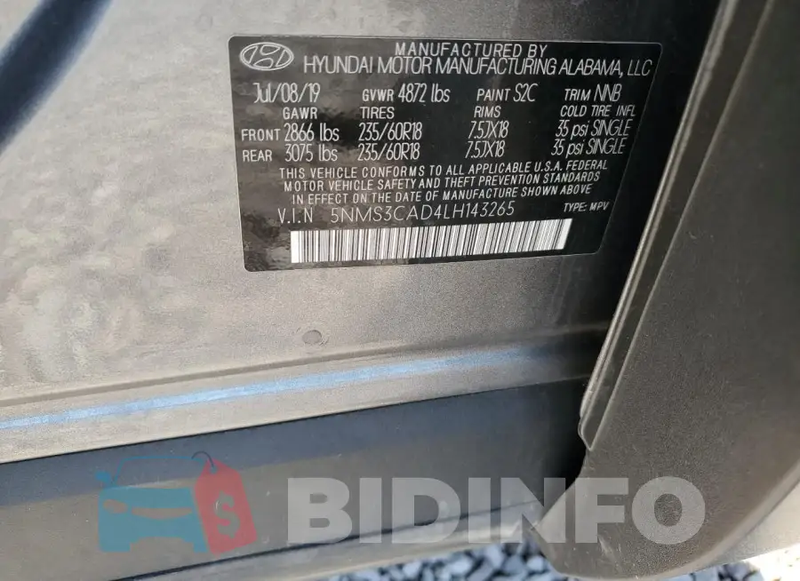 5NMS3CAD4LH143265 Photo# 12