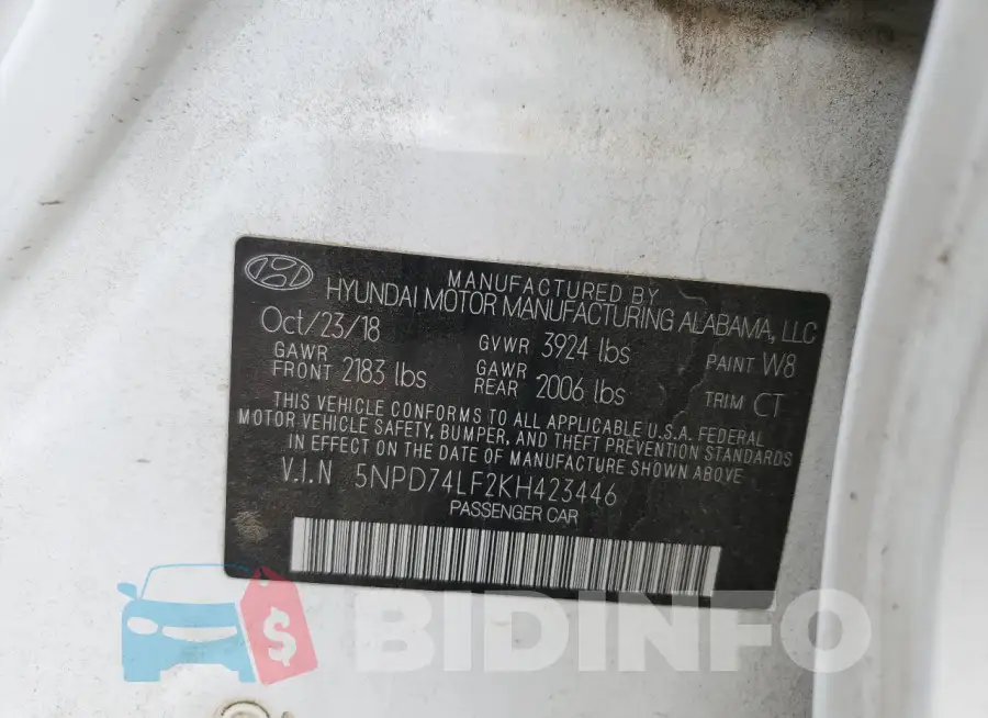 5NPD74LF2KH423446 Photo# 13