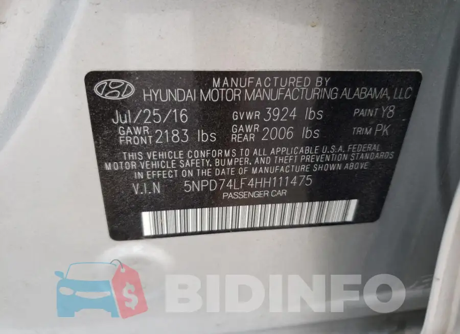 5NPD74LF4HH111475 Photo# 13