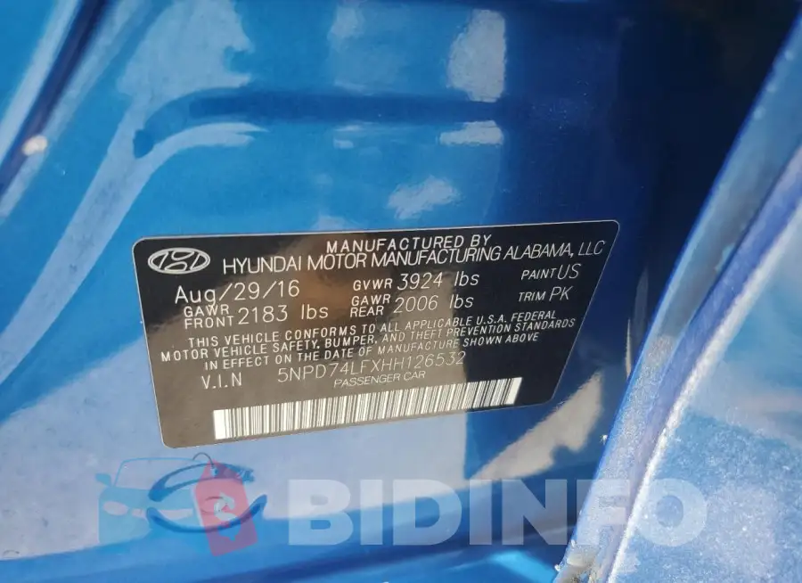 5NPD74LFXHH126532 Photo# 12