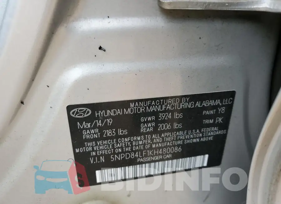 5NPD84LF1KH480086 Photo# 13