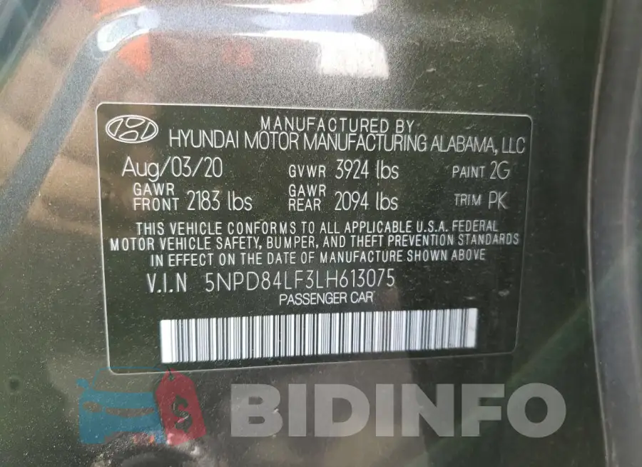 5NPD84LF3LH613075 Photo# 13