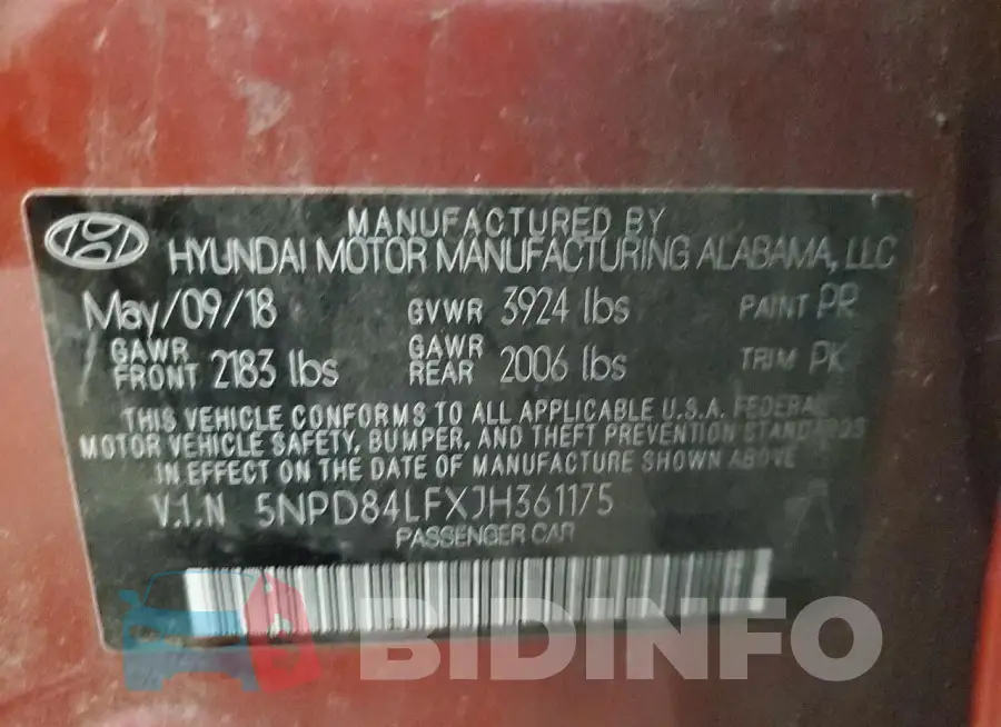 5NPD84LFXJH361175 Photo# 12