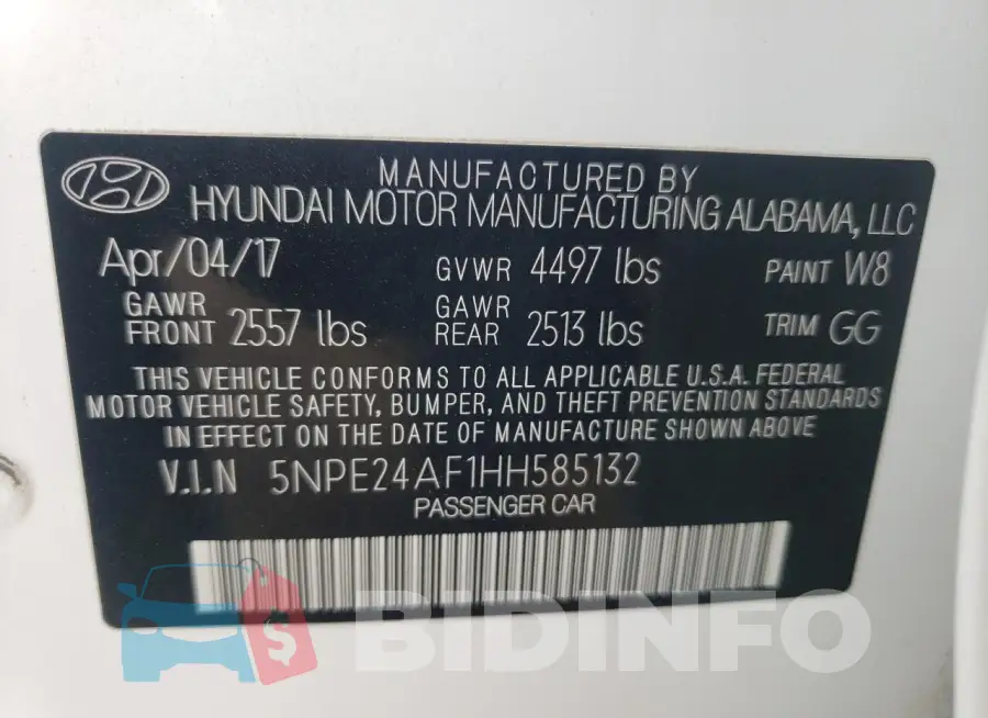 5NPE24AF1HH585132 Photo# 12