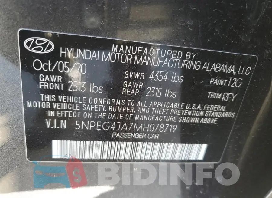 5NPEG4JA7MH078719 Photo# 12