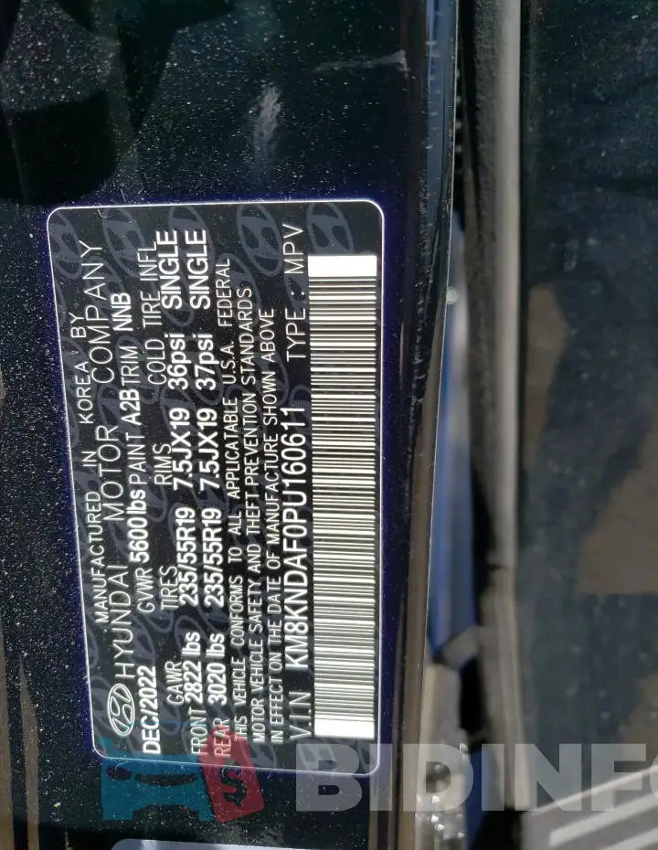KM8KNDAF0PU160611 Photo# 13