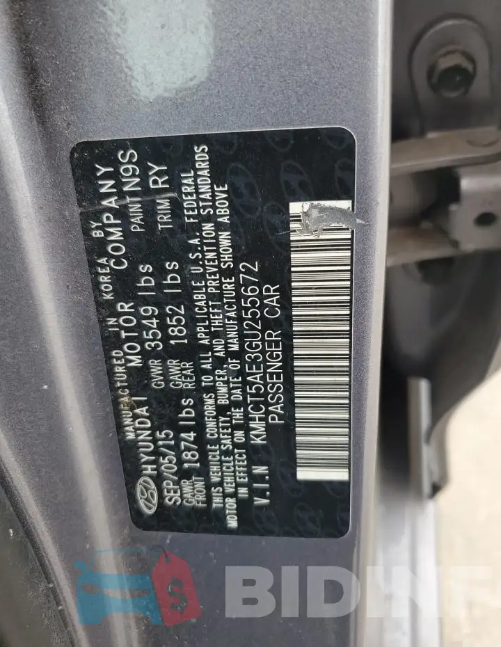KMHCT5AE3GU255672 Photo# 12