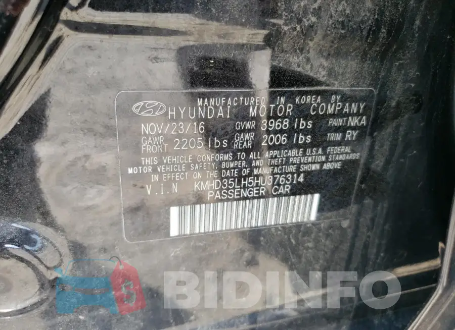 KMHD35LH5HU376314 Photo# 12