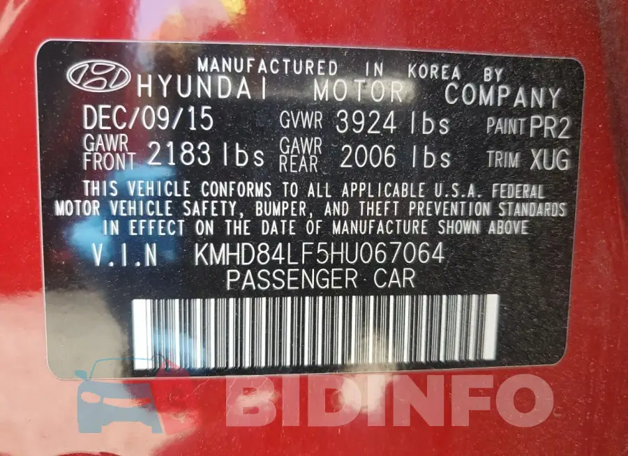 KMHD84LF5HU067064 Photo# 12