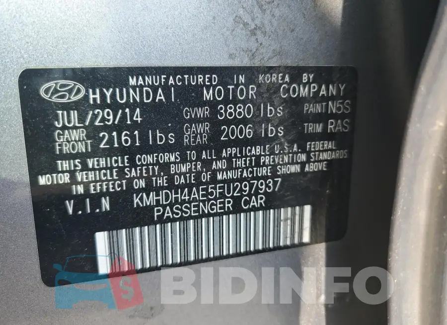 KMHDH4AE5FU297937 Photo# 12