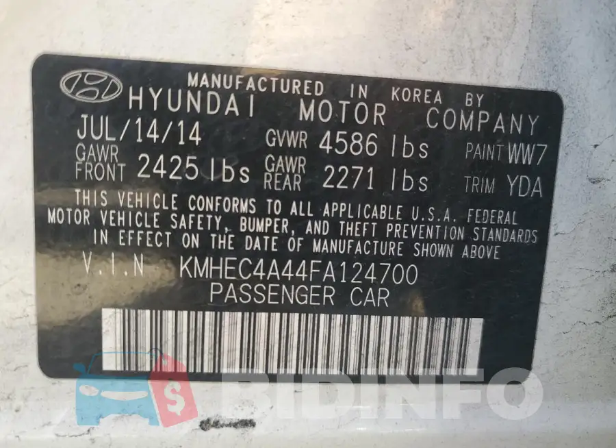 KMHEC4A44FA124700 Photo# 12