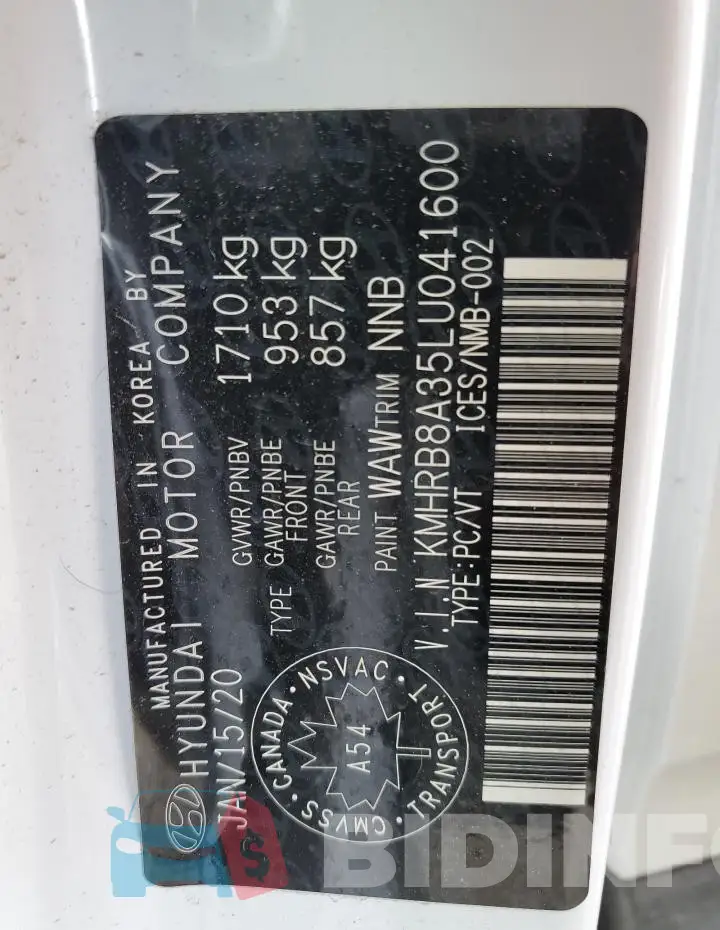 KMHRB8A35LU041600 Photo# 14