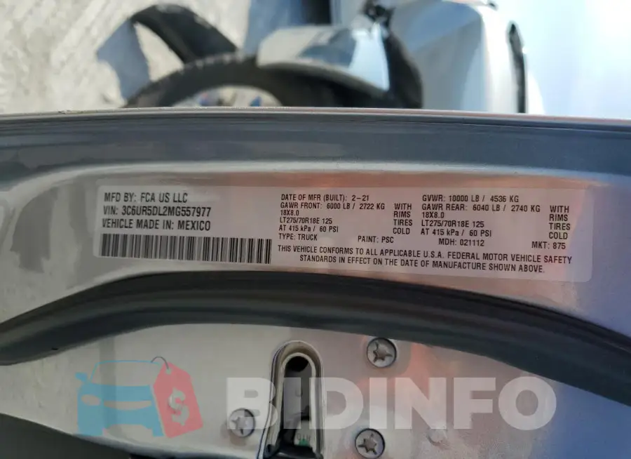 3C6UR5DL2MG557977 Photo# 12