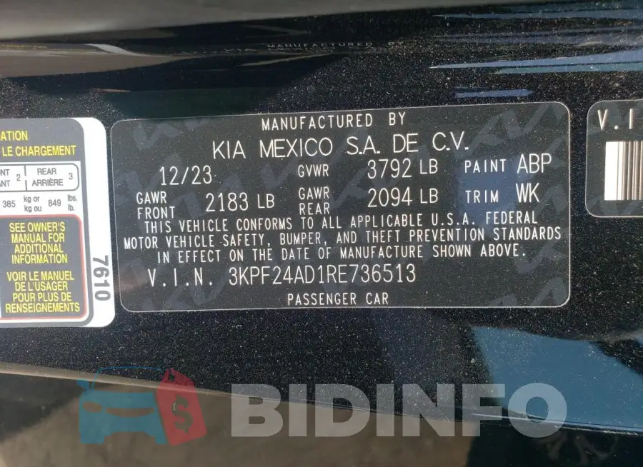 3KPF24AD1RE736513 Photo# 13