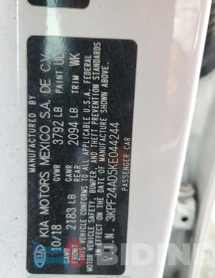 3KPF24AD5KE044244 Photo# 12
