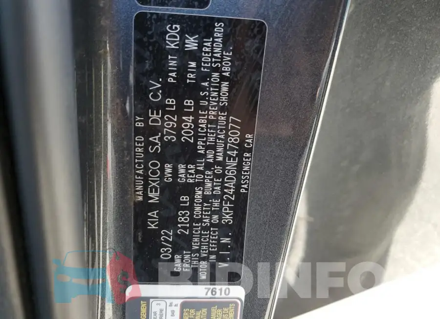 3KPF24AD6NE478077 Photo# 12