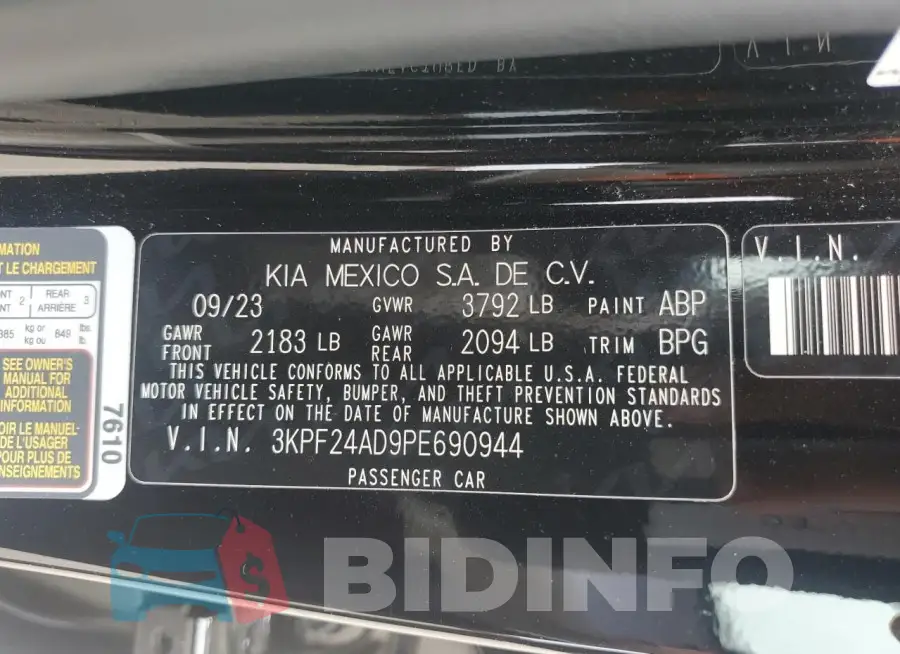 3KPF24AD9PE690944 Photo# 13