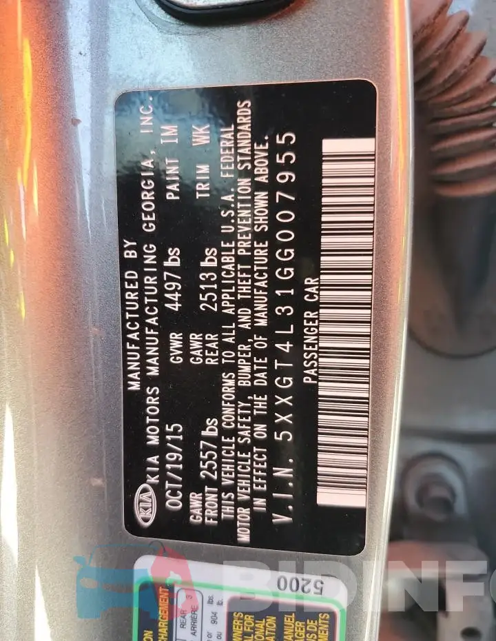 5XXGT4L31GG007955 Photo# 12