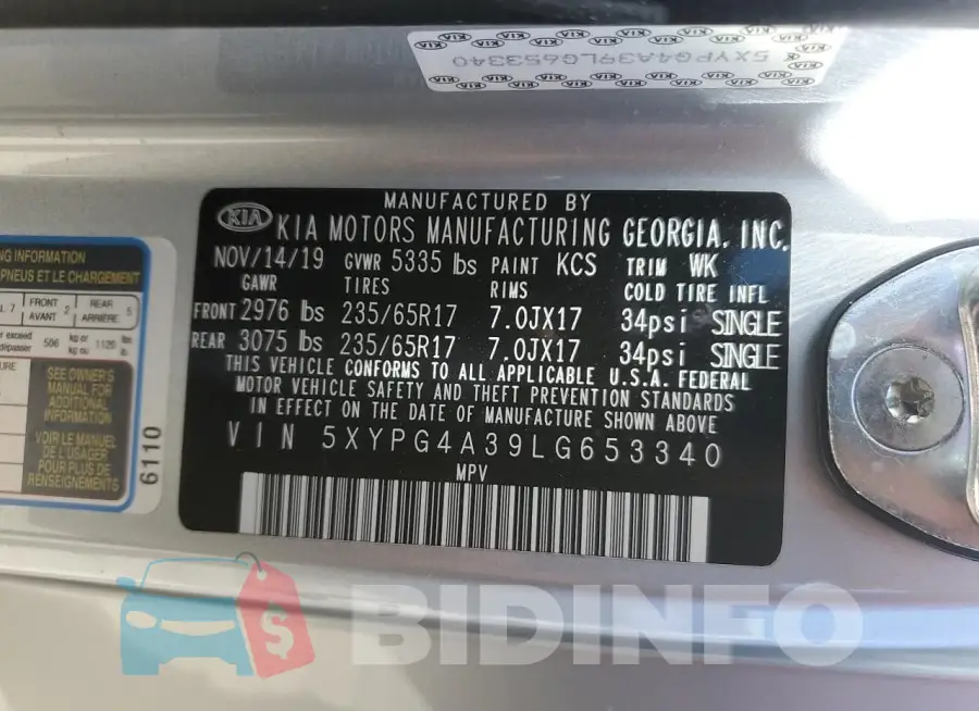 5XYPG4A39LG653340 Photo# 12