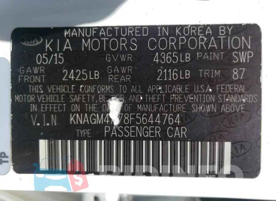 KNAGM4A78F5644764 Photo# 12