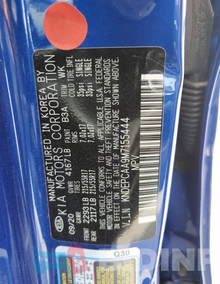 KNDEPCAA9M7155444 Photo# 13