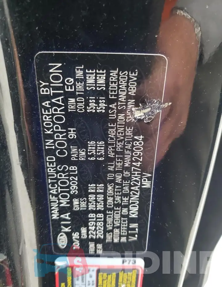 KNDJN2A2XH7429084 Photo# 14