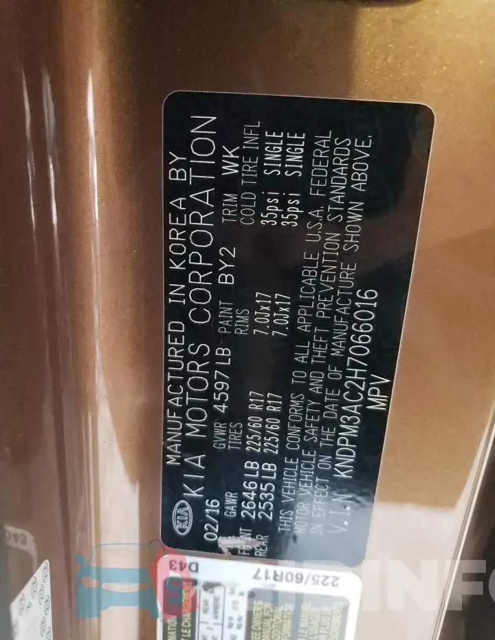 KNDPM3AC2H7066016 Photo# 13