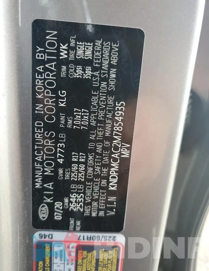 KNDPMCAC2M7854935 Photo# 13