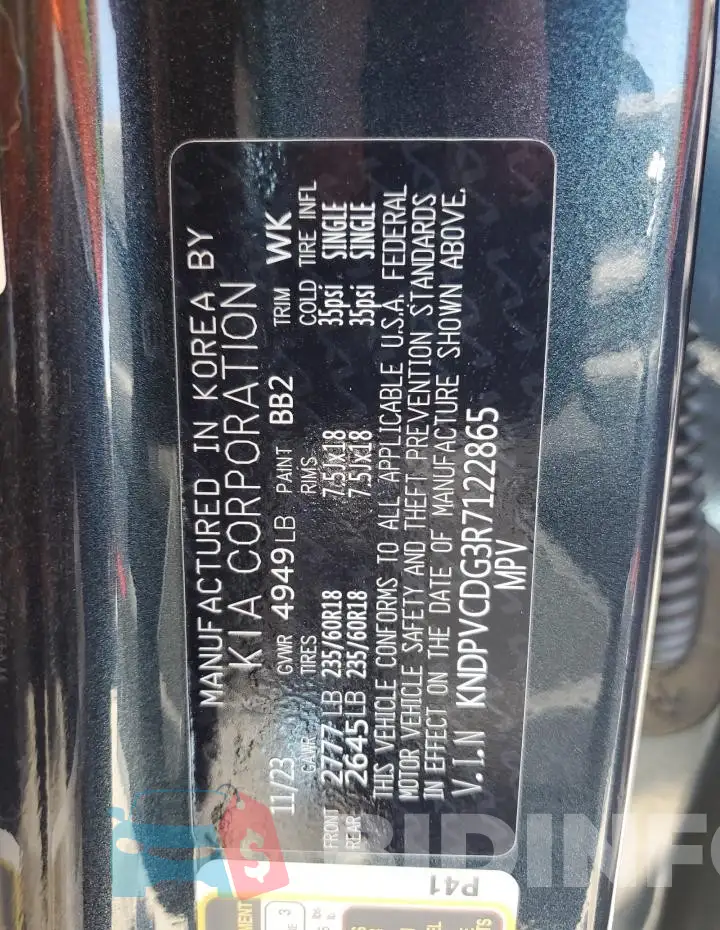KNDPVCDG3R7122865 Photo# 14