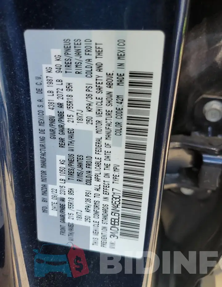 3MVDMBBL6NM453017 Photo# 13