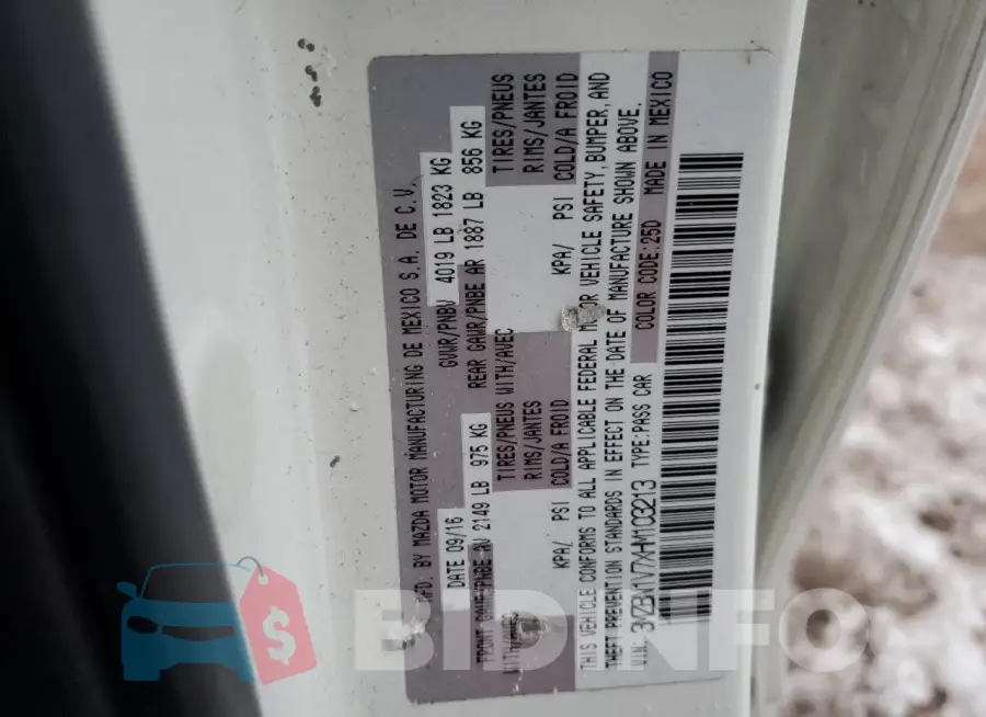 3MZBN1V7XHM103213 Photo# 12