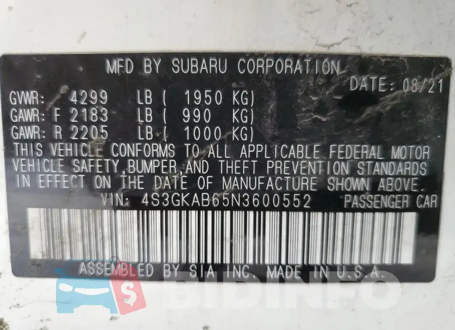 4S3GKAB65N3600552 Photo# 12