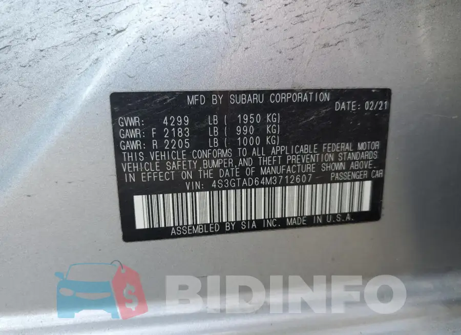 4S3GTAD64M3712607 Photo# 13