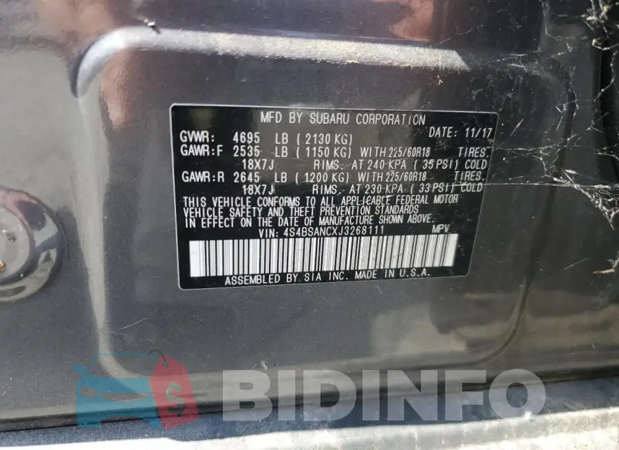 4S4BSANCXJ3268111 Photo# 13
