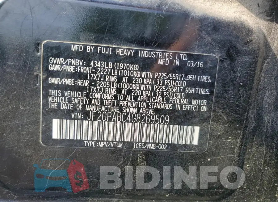 JF2GPABC4G8269509 Photo# 12