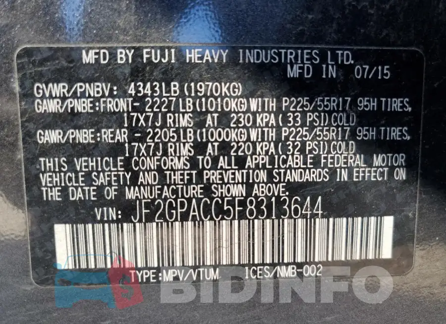 JF2GPACC5F8313644 Photo# 13