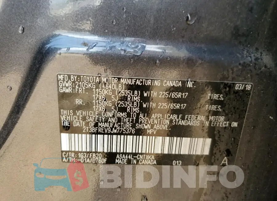 2T3BFREV9JW775376 Photo# 12