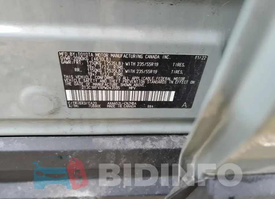 2T3C1RFVXPW243595 Photo# 12